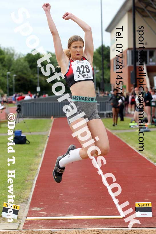 Womens under-20s long jump, 2021 Northern Senior and Under-20s Champs., Leigh. Photo: David T. Hewitson/Sports for All Pics